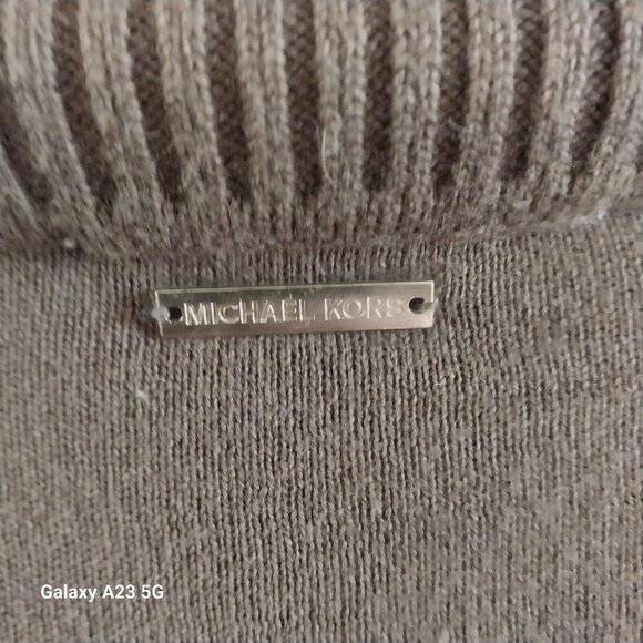 Michael Kors Womens Brown Fringe Sweater With Cowl Neck & Long Sleeves - Picture 10 of 13